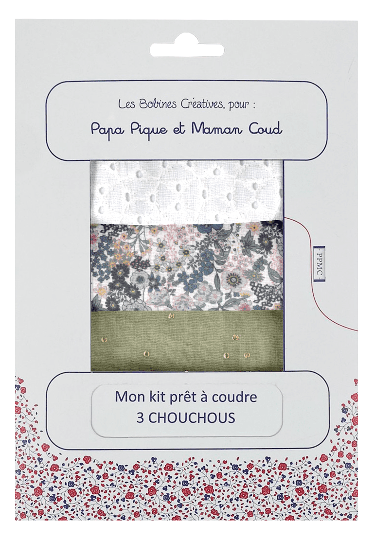 Kit Pr T Coudre Chouchous Ex Fleuri Gris Bleu Papa Pique Et