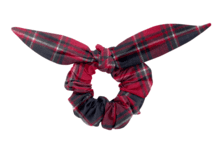 Chouchou nœud  tartan rouge