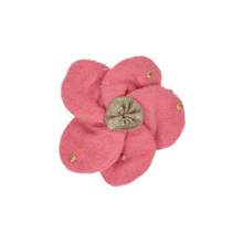 Mini Barrette Pétales de Fleur gaze pois or rose sorbet