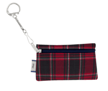 Pochette porte-clés tartan rouge