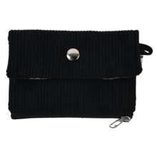 Mini pochette porte-monnaie velours côtelé noir