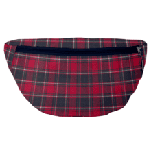 Sac banane tartan rouge