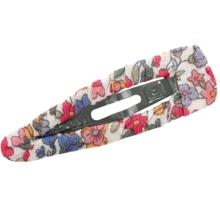 Barrette clic-clac tissu porcelaine rosée