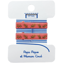 Petite barrette croco feuillage or rose cr061