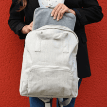 Sac à dos pliable Gaby lin argenté