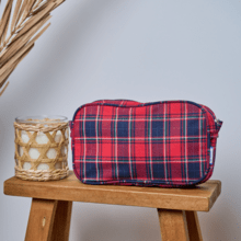 Pochette banane tartan rouge