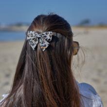 Barrette noeud papillon leopard