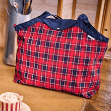 Sac cabas grand tartan rouge