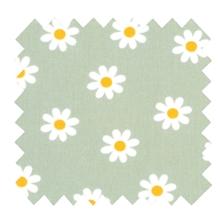 Tissu coton au mètre ex2502 marguerites menthe