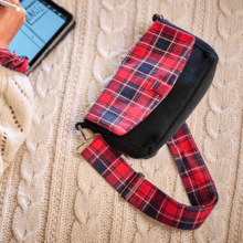 Rabat sac compagnon tartan rouge