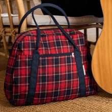 Sac bowling tartan rouge