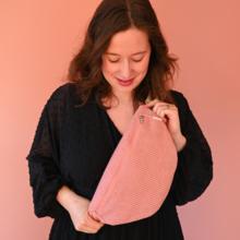 Sac banane velours côtelé rose blush