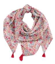 Foulard pompon porcelaine rosée