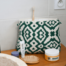 Trousse de toilette jacquard vert