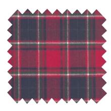 Tissu enduit  au mètre tartan rouge