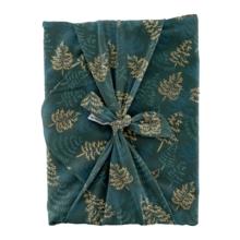 Furoshiki grand 73 x 73 cm ex2451 forêt de sapins or vert