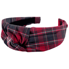 Serre-tête Large Croisé tartan rouge