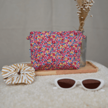 Mini pochette tissu cocktail de fleurs