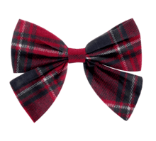 Barrette noeud papillon tartan rouge