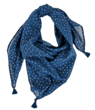 Foulard pompon bulle bronze marine