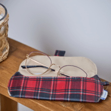 Etui à lunettes tartan rouge