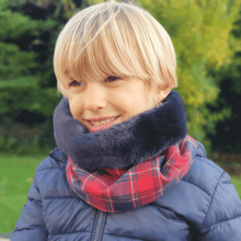 Echarpe tube enfant tartan rouge