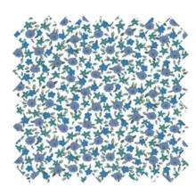 Tissu coton au mètre ex2453 mini fleurs étoilées bleu