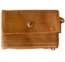 Mini pochette porte-monnaie velours côtelé moutarde