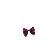 Barrette noeud papillon tartan rouge