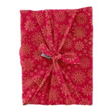 Furoshiki grand 73 x 73 cm ex2448 flocon de noel or rouge