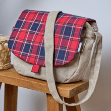 Rabat petite besace tartan rouge