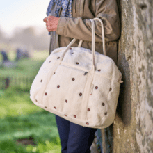 Sac bowling moumoute ivoire fleurie