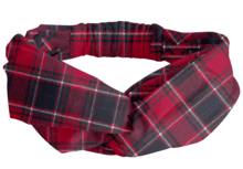 Bandeau croisé tartan rouge