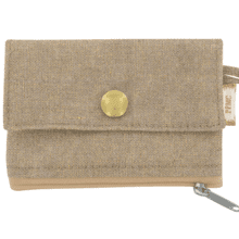 Mini pochette porte-monnaie lin doré