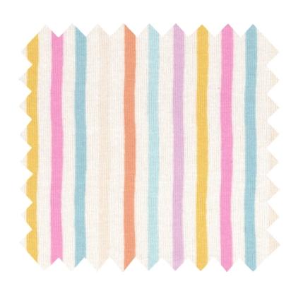 Tissu jersey rayé multicolore pastel