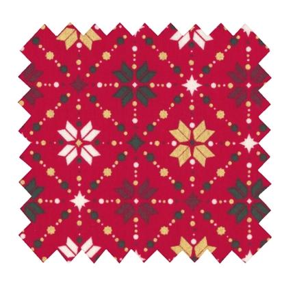 Tissu coton au mètre ex2468 géo scandinave or rouge